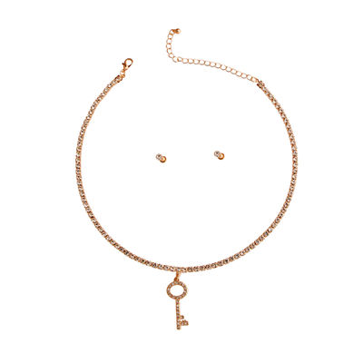 Gold Stone Key Necklace-thumnail