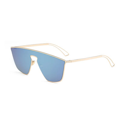 Blue Futuristic Flat Lens Sunglasses-thumnail