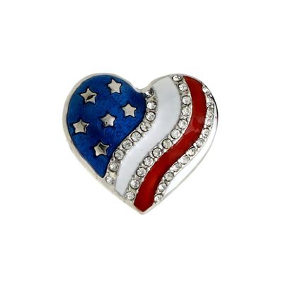 American Flag Heart Brooch-thumnail