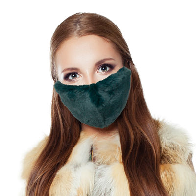 Green Faux Fur Mask-thumnail