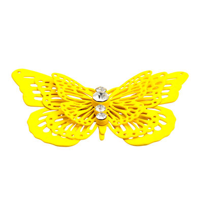 Yellow 3D Butterfly Brooch-thumnail