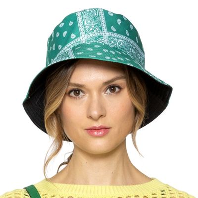 Green Bandana Reversible Bucket Hat-thumnail