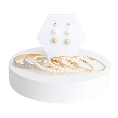 Gold 6PC Stud and Hoop Earring Set-thumnail