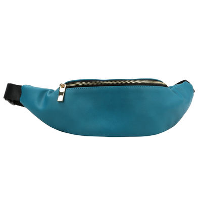 Wholesale-Teal Vegan Leather Fanny Pack-1