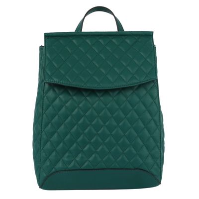 Green Quilted Convertible Backpack-thumnail