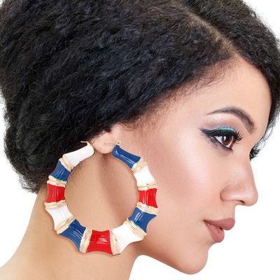 Red White Blue Color Bamboo Hoops-thumnail