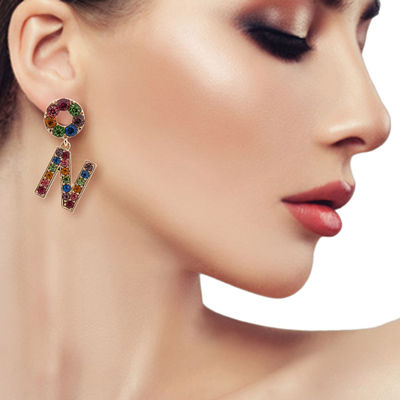 Multi Color Dangling N Designer Earrings-thumnail