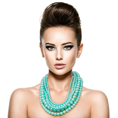 Mint Pearl Necklace Set-thumnail