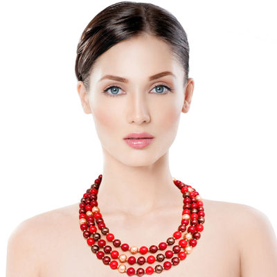 Assorted Red Bead Layered Set-thumnail