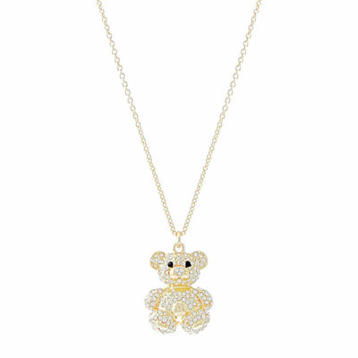 Gold Pave Teddy Bear Necklace-thumnail