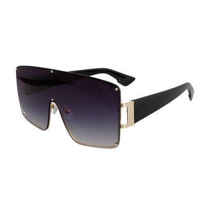 Black Gradient Square Visor Sunglasses-thumnail