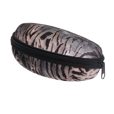 Gray Tiger Stripe Fur Sunglass Case-thumnail