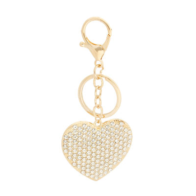 Dozen Rhinestone Heart Keychain Clips-thumnail