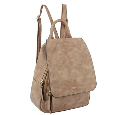 Light Brown Flap Convertible Backpack Bag-thumnail
