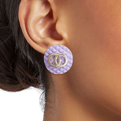 Lavender Pastel Designer Style Quilted Studs-thumnail