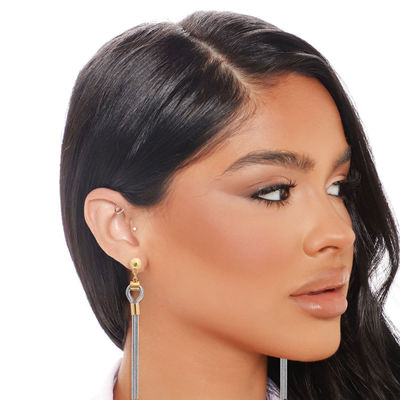 Gold Knotted Chain Tassel Earrings-thumnail