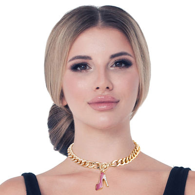 Pink Boutique High Heel Necklace-thumnail