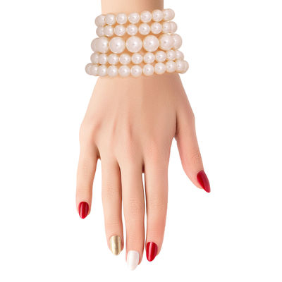 Cream Pearl Stretch Bracelet Set-1