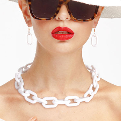 White Rubber Coated Chain Necklace-thumnail