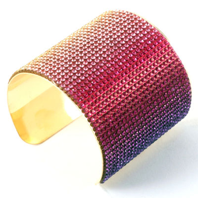 Rainbow Rhinestone Cuff Bracelet-thumnail