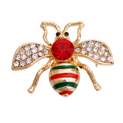 Gucci Red Crystal Bee Brooch