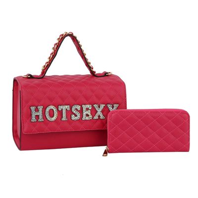 Fuchsia HOT SEXY Quilted Satchel Set-thumnail