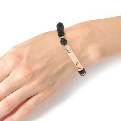 Dark Gray Natural Stone Bead Blessed Bracelet-thumnail
