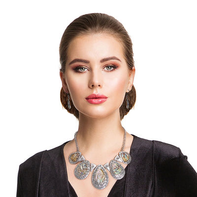 Abalone Teardrop Collar Necklace-thumnail
