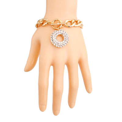 Gold Donut Charm Toggle Bracelet-thumnail
