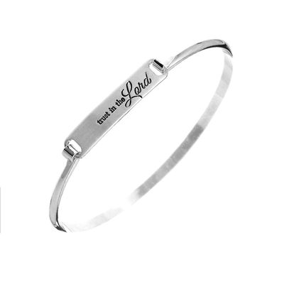 Trust in the Lord Silver Hook Bangle-thumnail