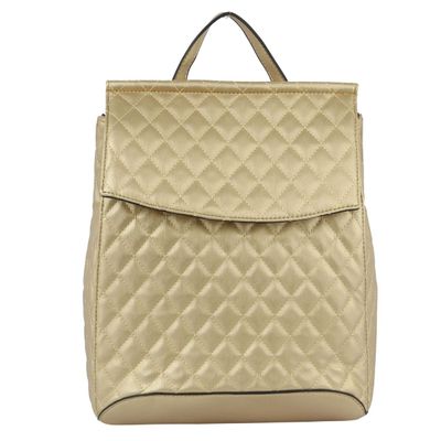 Gold Quilted Convertible Backpack-thumnail
