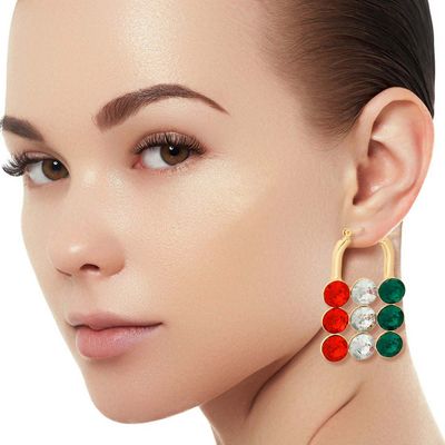 Red and Green Studded Lock Hoops-thumnail