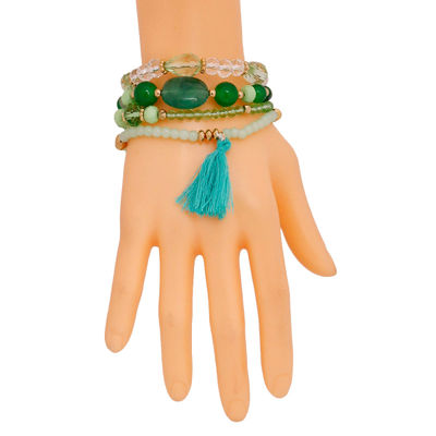 Jade Green Bead 4 Pcs Bracelets-thumnail