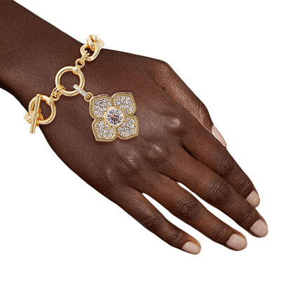 Gold Luxury French Designer Flower Bracelet-thumnail
