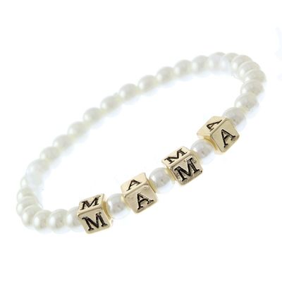 Cream Pearl Gold MOM Bracelet