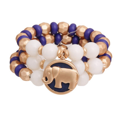 Blue Elephant Charm 3 Pcs Bracelets-thumnail