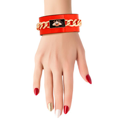 Red Designer Bee Chain Cuff-thumnail