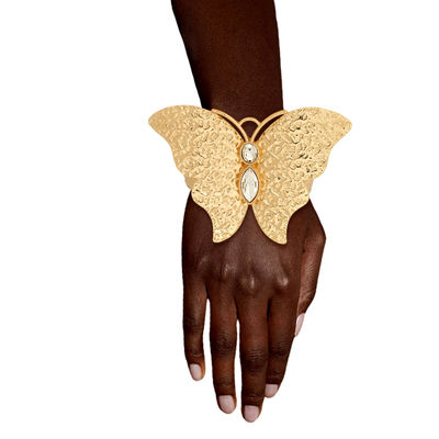 Gold Hammered Butterfly Cuff