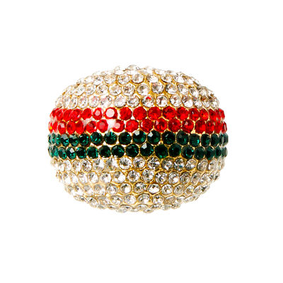 Multicolored Pave Rhinestone Dome Cocktail Ring-thumnail