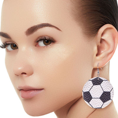 Soccer Vegan Leather Earrings-thumnail