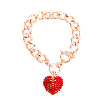 Rose Gold Heart Toggle Bracelet