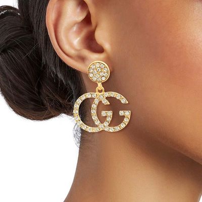 Dozen Double G Rhinestone Earrings