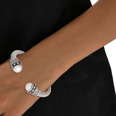 Thick Cable Classic Silver Bangle