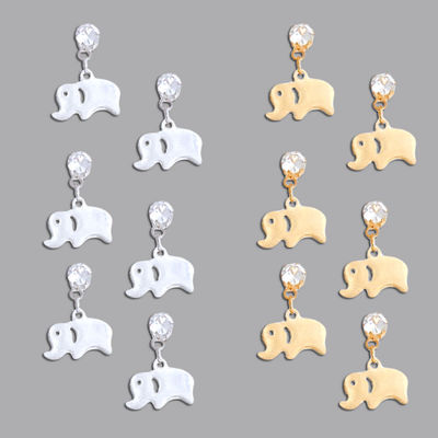 Dozen Stainless Steel Elephant Earrings