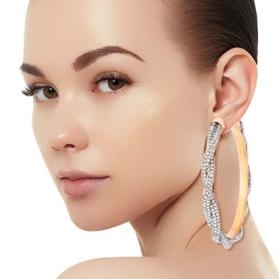 Clear Twisted Stone Hoops