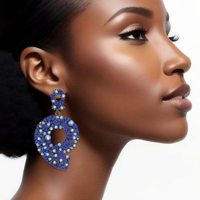 Drop Royal Blue Hematite 9 Earrings for Women