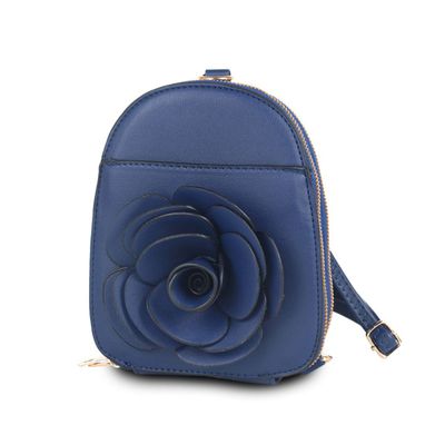 Navy Flower Mini Backpack