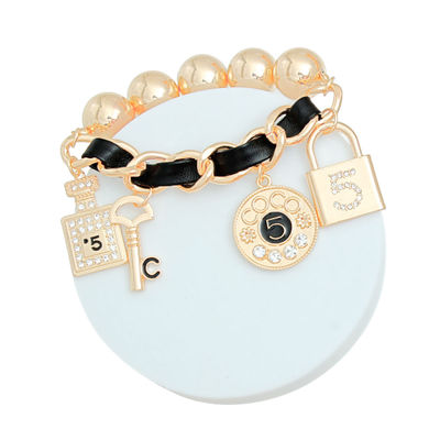 Black & Gold Glam: 5 Charm Bracelet