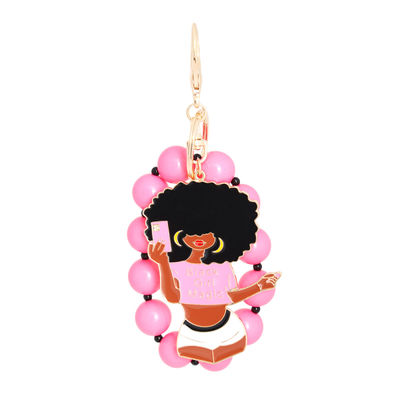 Pink Black Girl Magic Keychain