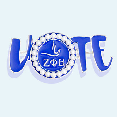 Brooch Zeta Phi Vote Sorority Pin for Women
